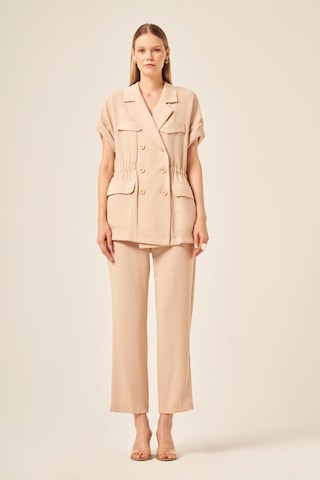 Ftz Women Kadın Crep Pantolonlu Takım Beige 31173 Beige