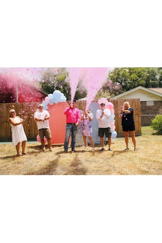 Cinsiyet Tüpü - Gender Reveal Partisi Tüpü Pembe Renk Çok Renkli