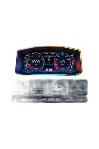 P4 Obd2 + Gps Head Up Display Hud, Dijital Hız Göstergesi, Sıyah