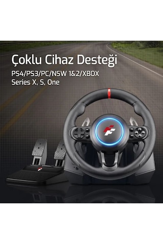 Flashfire F118 270 Titreşimli Yarış Direksiyon Seti Hall Sensör, Kulakçıklı Vites, 2 Pedallı Pc / Ps4 / Ps3 / Xbox Series X S / Switch Uyumlu