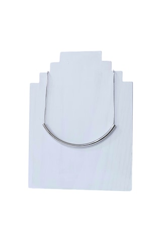 Kadın Çelik Geometrik Dirsek Model Kolye Gümüş Renk Çelik