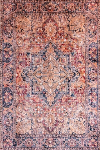 Artloop Fuga Kadife Dokulu Renkli Vintage Desenli Halı Ka 11