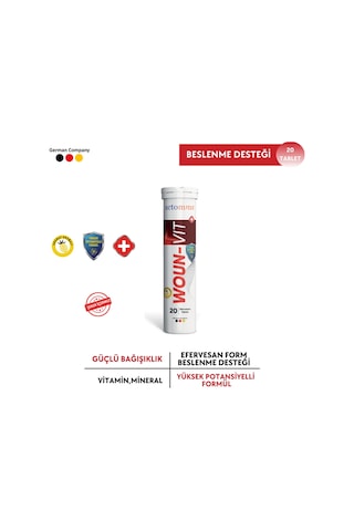 Actomins Woun-Vit Takviye Edici Gıda 20 Efervesan Tablet