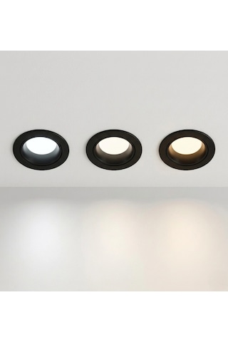 1 Adet Cata Ct 5261 Başak Siyah Kasa 8w Sıva Altı Led Spot 3 Renk çok renkli