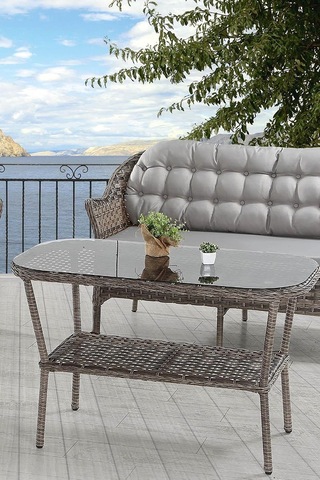 Rattan Orkide Bahçe Takımı 2+1+1+masa Gri Çok Renkli