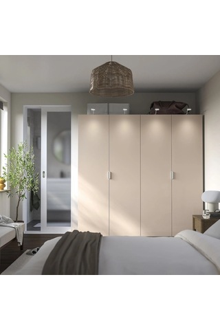 Ikea Beyaz Modern Kapaklı Gardırop 200x60x201 Cm