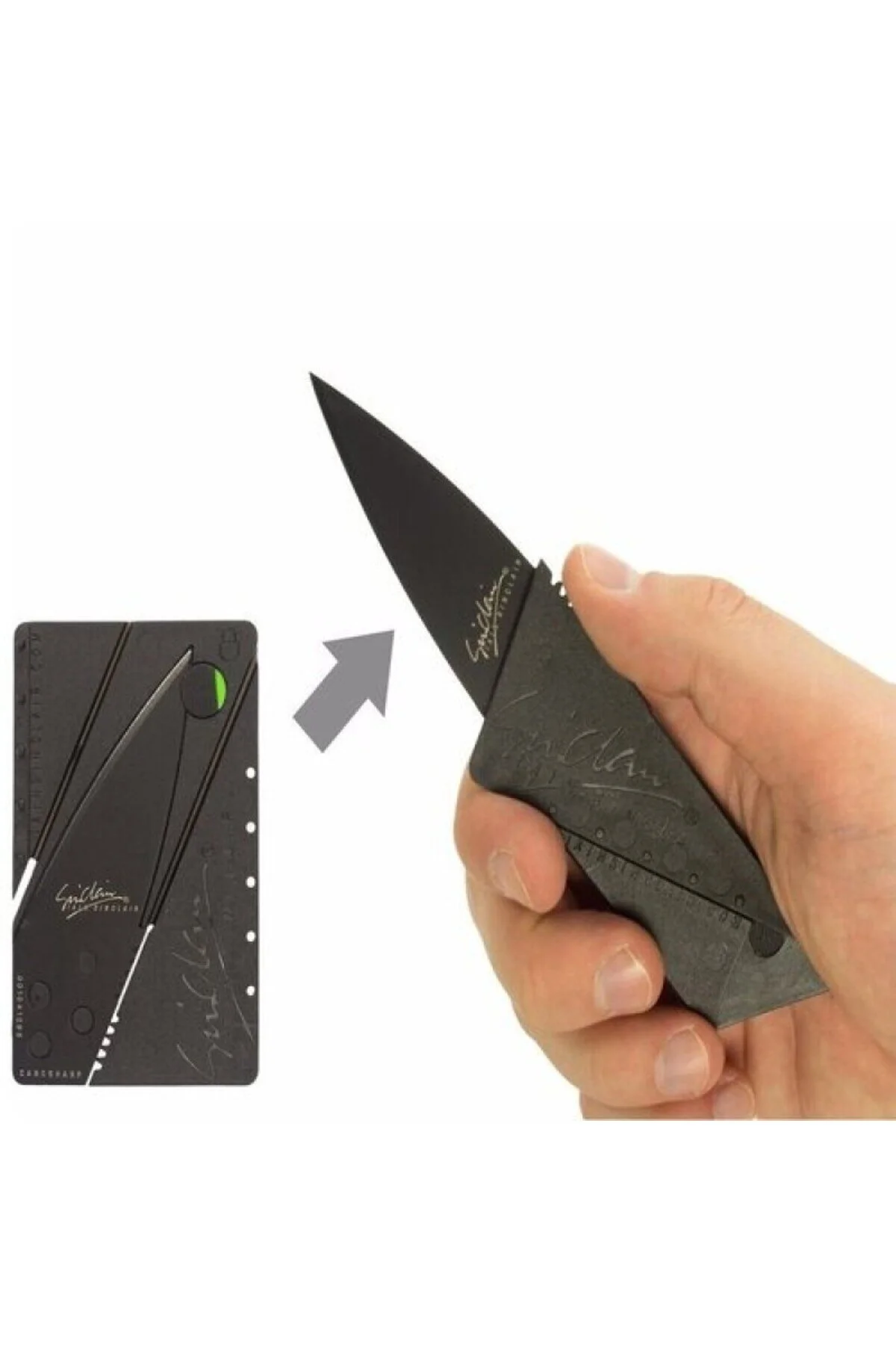 Ergonomik Kredi Kartı Şeklinde Kart Cep Bıçağı Cüzdan Bıçağı Siyah