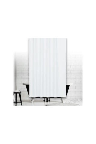 Zethome Jackline Banyo Duş Perdesi 0010 Beyaz Çift Kanat 2X120X20 Beyaz