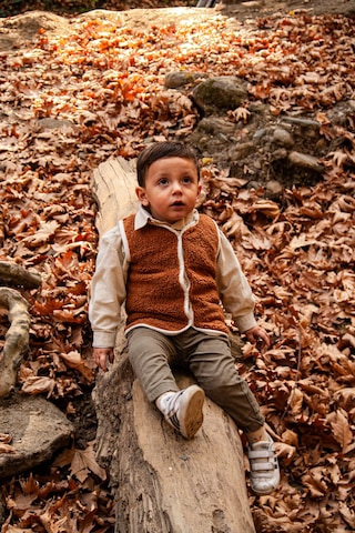 Luckka Heritage Puffy Astarlı Peluş Bebek Çocuk Yelek - Wellsoft Yelek - Ztpufyelek Kahverengi