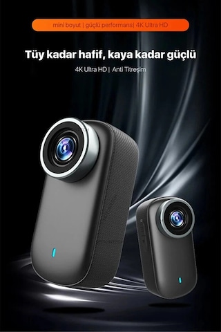 4k Ultra Hd Mini Wıfı Aksiyon Kamerası Taşınabilir Vücut Kamerası 1.47'hd Ekranlı Giyilebilir Video Siyah