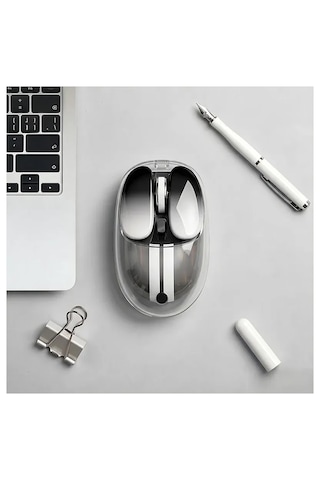 Mofıı M60 Şarjlı Kablosuz Mouse 3 Modlu Bluetooth + 2.4g + Kablolu 6400 Dpı Sessiz Rgb Mouse