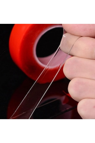 Çift Taraflı 50 Mm Kırmızı Nano Silikon Bant Su Geçirmez Güçlü Tablo Montaj Bandı 5 Metre 50 MM x 5 M
