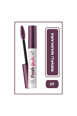 Golden Rose Suya Dayanıklı Hacim Veren Flash Lash Renkli Maskara 09 Deep Plum