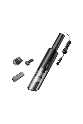 Symbee 6000pa Güçlü Emme, Hepa Filtre & 2 Fırça Ucu İle Siyah Mini El Tipi Oto Süpürge - 120w Kablolu Araç İçi Temizlik Aleti Siyah