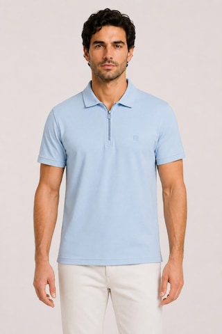 Alexander Gardi Kısa Kollu Fermuarlı Polo T-shirt Açık Mavi