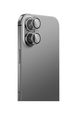 Apple Uyumlu iPhone 16 Plus Benks Parlama Önleyici Glass Warrior Metal Kamera Lens Koruyucu Gümüş