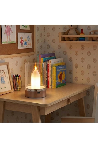 Hareket Sensörlü, Dim Edilebilir, Mum Efektli Günışığı Rengi Şarjlı Masa Lambası Cata, Ct-8432 Çok Renkli
