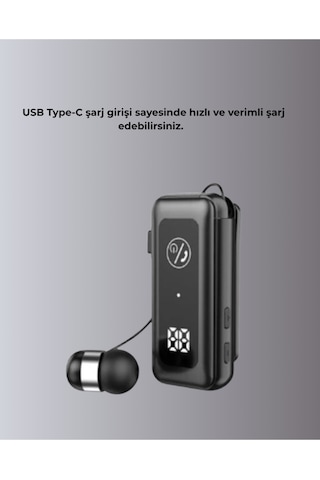 İçi Sarılabilen Kablo Ve Yaka Klipsli Bluetooth Kulaklık - Diğer
