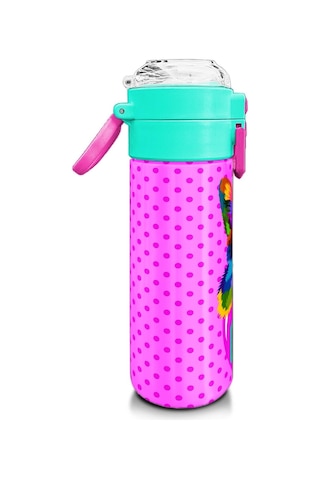 Coral High Kids Pembe Mavi Kedi Desenli Pipetli Ve Direkt İçim Çelik Termos 500 Ml 31842 Pembe - Açık Yeşil
