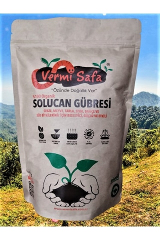 Vermisafa %100 Doğal Organik Katı Solucan Gübresi 1KG