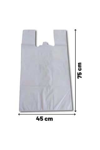 15 Adet 45x75 Ultra Kalın Taşıma Poşeti 40-50 Kg Taşır