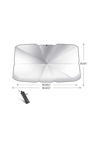 Artfulabode Uv Şemsiye Otomatik Ön Koruma Katlanabilir Güneşlik Güneş Cm Cam Araç 135x120x79 Xc Antrasit