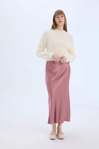 DeFacto A Kesim Normal Bel Saten Midi Etek B1867AX24AUPN429 Pembe