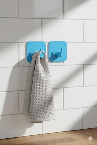 2 Li Askılık Kapı Arkası, Duvara Monte, Dayanıklı Malzeme, Siyah 52 Siyah