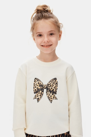 Xo Kids Kız Çocuk Sweatşirt 4-8 Yaş 39530 Ekru - Gri Melanj