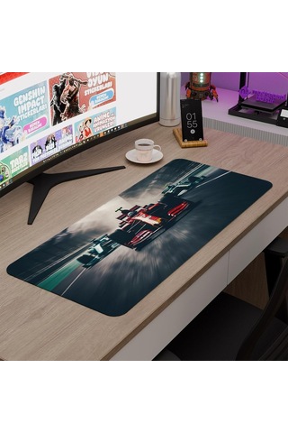 F1 Gaming Mouse Pad Kauçuk Kaymaz Taban Mousepad V1, 70x30 Xl