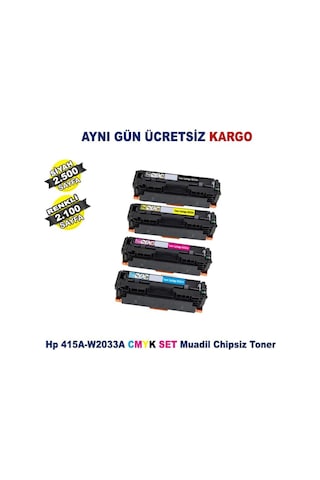 Hp ColorLaserJetPro 415A|M479DN|M479DW 1 SET Çipsiz Uyumlu Toner