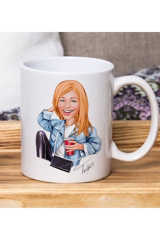 Kişiye Özel Karikatürlü Kadın Tasarımlı Beyaz Kupa Bardak-106, Arkadaşa Hediye , Karikatürlü Kupa Bardak Kobitmeyen138505 Bk Gift