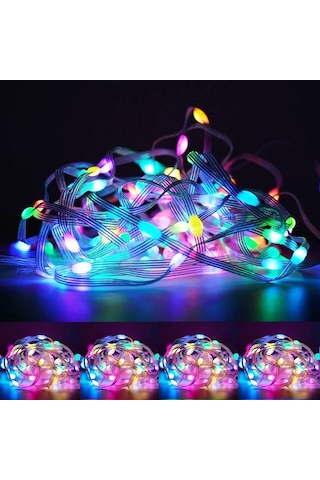 Vıp Usb 3x2 Salkım Gün Işığı + Renkli Led Işık Su Geçirmez Dış Mekan Işığı 200 Micro Dökme Led Işık Gün Işığı