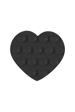 Forzacase Çift Taraflı Silikon Vakumlu Eller Serbest Cep Telefon Tutacağı Kalp - Fc1109 Siyah