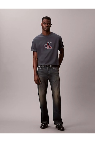 Calvin Klein Ss 16s Trıcolor Monologo Graphıc Erkek Gece Mavi T-shirt-12871 Mavi
