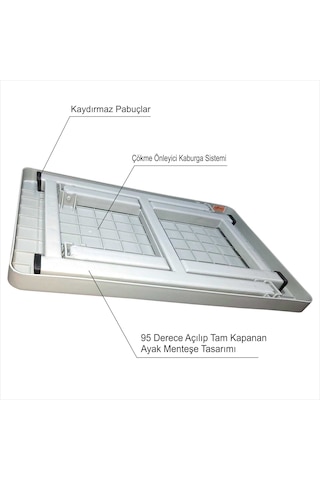 M3decorium Büyük Açılır Kapanır Ayaklı Portatif Kamp Balkon Bahçe Plaj Havuz Gri