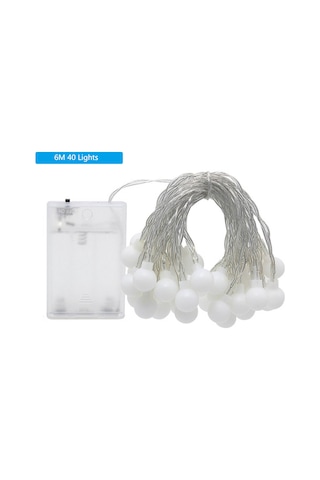 Qingmipy 6 Metre 40 Işıklı Renkli Sabit Ve Yanıp Sönen Bahçe Ve Ev Dekorasyonu İçin Peri Işığı Beyaz