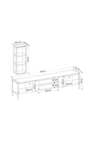 Decormet Paola Tv Sehpası Safir Meşe Diğer