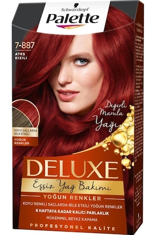 Palette Deluxe Yoğun Renkler 7 - 887 Ateş Kızılı X 2 Adet Saç Boyas