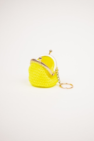 Fabric Craft Bag Mini Bozuk Para Cüzdanı Anahtarlık Klipsli Limon Sarısı