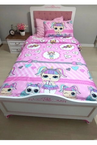 Lionas Tek Kişilik Lol Bebek Nevresim Takımı Çarşafı Lastikli Pembe