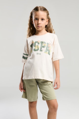 U.s. Polo Assn. 2070 %100 Pamuk Cepli Kız Çocuk Şort Pijama Takım Bej