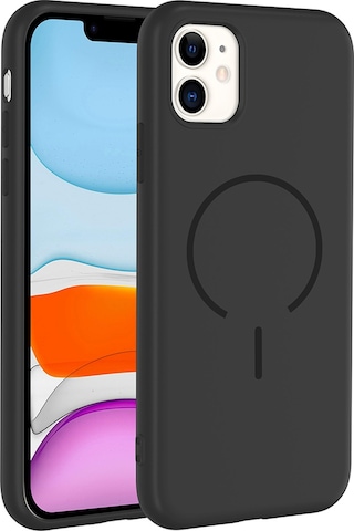 Apple Uyumlu iPhone 11 Kılıf M-safe Şarj Özellikli Zore Meta Kapak Siyah