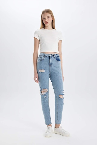 Defacto Lina Lina Mom Fit Yırtık Detaylı Yüksek Bel Bilek Boy Jean Yıkamalı Pantolon C2384AX24SMNM85 İndigo