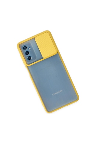 Cosmotex Newface Samsung Galaxy Uyumlu M52 5g Kılıf Palm Buzlu Kamera Sürgülü Silikon - Sarı