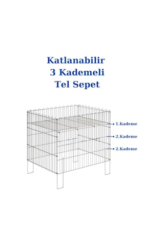 Katlanır 60x80x80 Cm Tel Sepet Havuz Sepet Market Sepeti