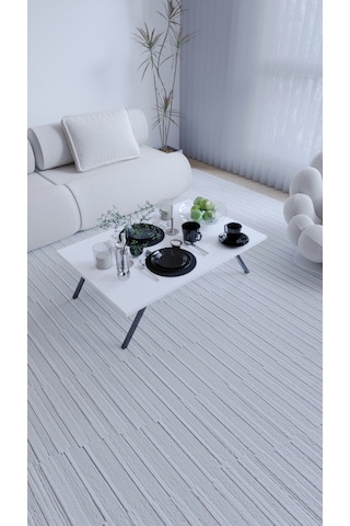 Toprak Katlanabilir Dikdörtgen Modern Yer Sofrası Laptop Masası