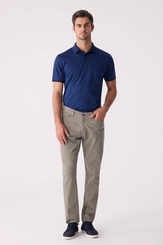 Erkek Yeşil Slim Fit Üst Cep Kanvas Pantolon