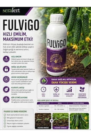 Fulvigo Fulvic Acid İçerikli Köklendirici Özel Gübre. 1 Lt