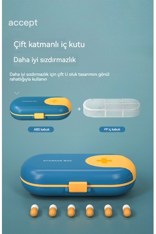 Taşınabilir İlaç Dağıtım Kutusu-mavi